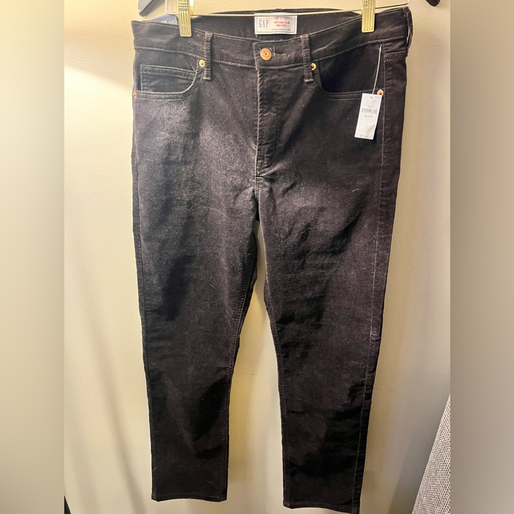 Gap brown velvety slim pants